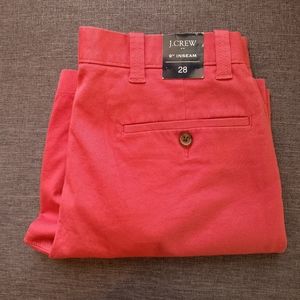 🆕J.Crew | Mens 9" Chino Flat Front Breaker Shorts Size 28 in Brick Red